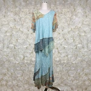 Elegant Blue and Gray Women's Skirt Set